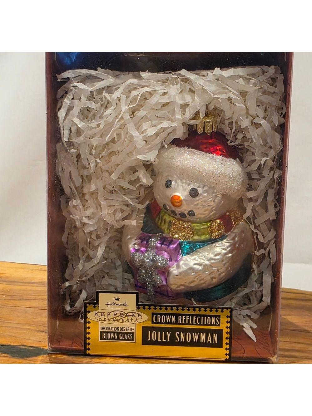 Hallmark Keepsake Ornament Jolly Snowman Blown Glass Ornament